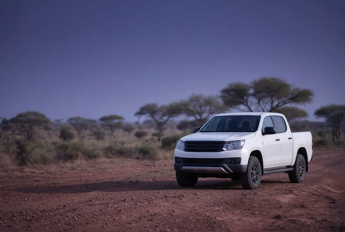 Un 4x4 de mission sur piste de latérite